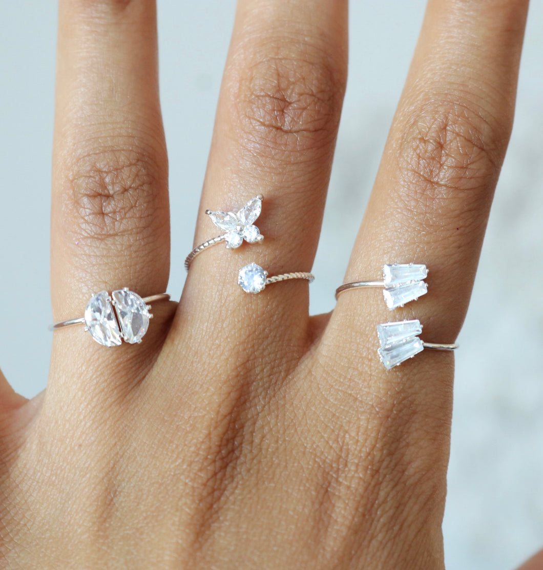 Butterfly Trio Ring Set